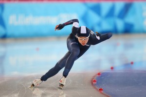 Min Sun Kim (KOR) competes in the Women's Speed Skating 500 meters event during the Winter Youth Olympic Games, Lillehammer Norway, 13 February 2016. Photo: Al Tielemans for YIS/IOC  Handout image supplied by YIS/IOC